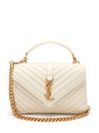 Matchesfashion.com Saint Laurent - College Monogram Quilted-leather Cross-body Bag - Womens - White
