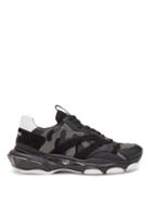 Matchesfashion.com Valentino - Bounce Raised Sole Low Top Suede Trainers - Mens - Black