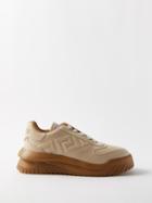 Versace - Odissea Greca-embossed Leather Trainers - Mens - Cream