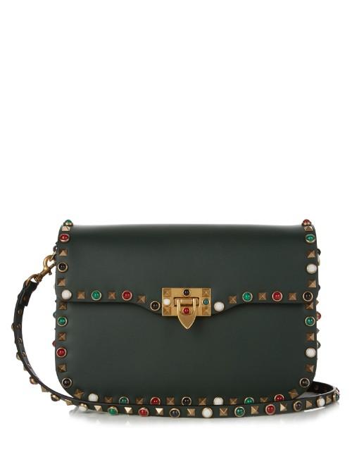 Valentino Rockstud Rolling Leather Cross-body Bag