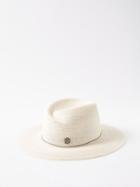 Maison Michel - Virginie Bead-embellished Straw Fedora Hat - Womens - White