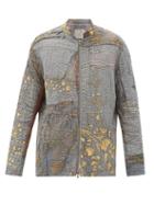 Matchesfashion.com By Walid - Patchwork Embroidered Vintage Silk Jacket - Mens - Grey