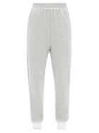 Rodarte - Ruffled-cuff Cotton-blend Jersey Track Pants - Womens - Grey