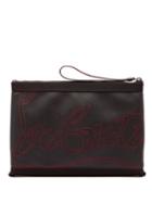 Matchesfashion.com Christian Louboutin - Kaloupouch Logo Stitched Grained Leather Pouch - Mens - Black Multi