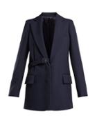 Matchesfashion.com Joseph - Gemina Single Breasted Wool Blend Jacket - Womens - Navy
