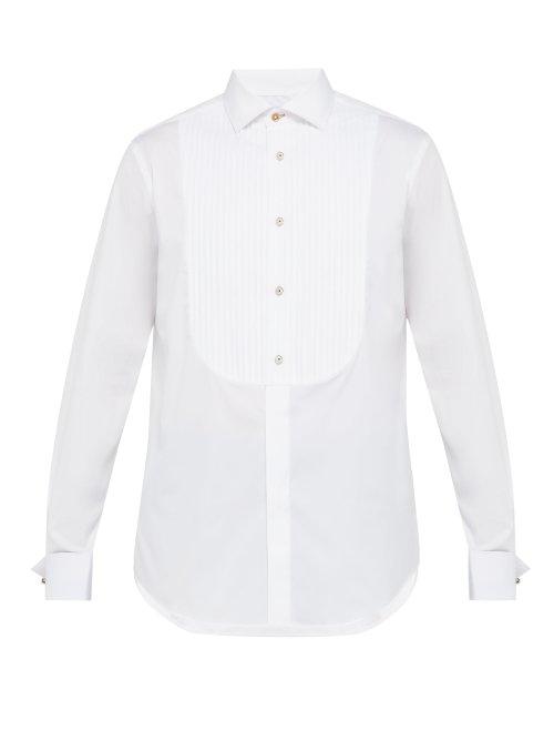 Matchesfashion.com Paul Smith - Pleated Bib Cotton Evening Shirt - Mens - White