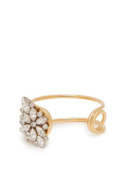 Matchesfashion.com Burberry - Daisy Crystal Embellished Cuff - Womens - Gold