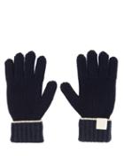 Loewe - Anagram-patch Wool Gloves - Mens - Navy