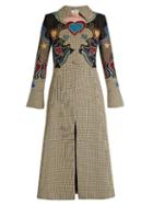 Mary Katrantzou Oliver Cowboy-appliqu Hound's-tooth Coat