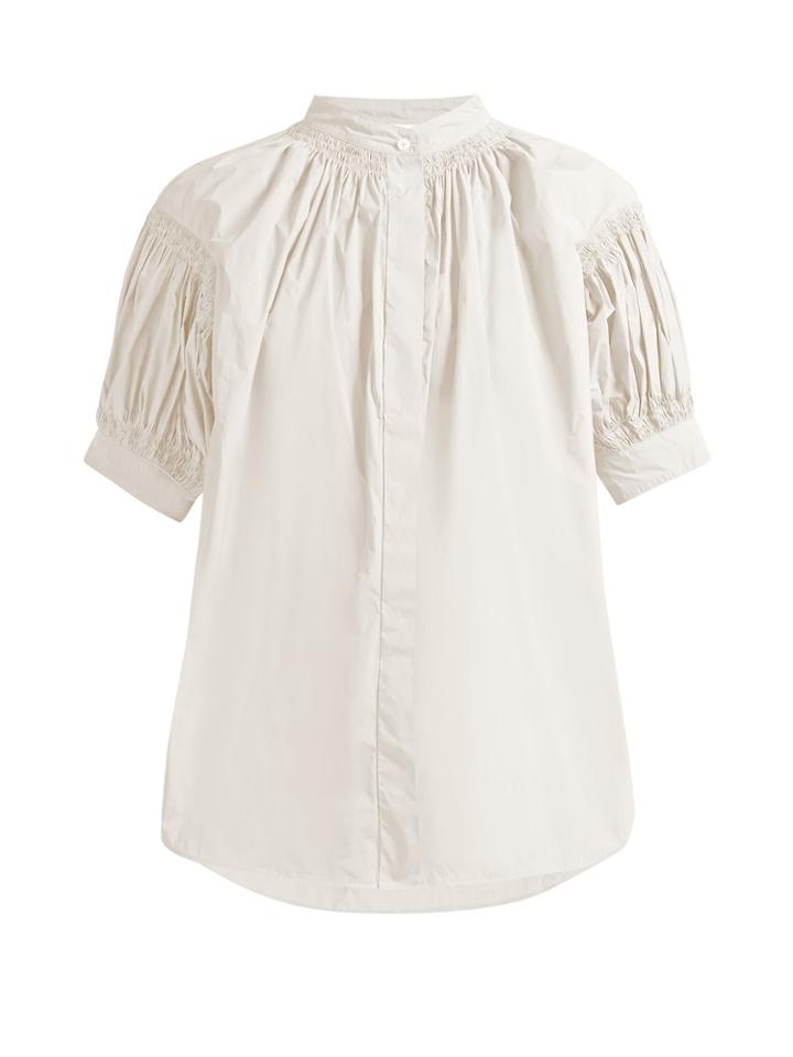 Jil Sander Stand-collar Smocked Top