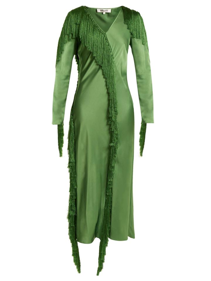 Diane Von Furstenberg V-neck Fringed Dress