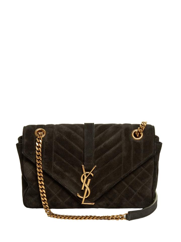 Saint Laurent Monogram Classic Quilted-suede Cross-body Bag