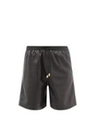 Matchesfashion.com Nanushka - Doxxi Elasticated-waist Faux-leather Shorts - Mens - Black