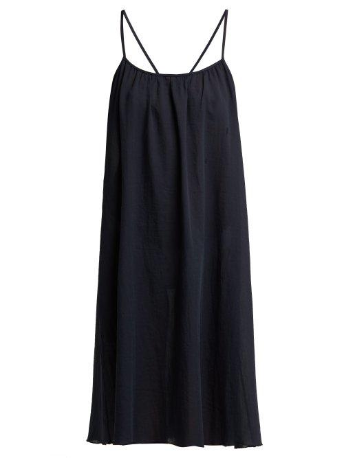 Matchesfashion.com Loup Charmant - Racer Back Cotton Slip Dress - Womens - Navy