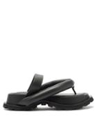 Jil Sander - Crossover-strap Leather Flatform Sandals - Womens - Black