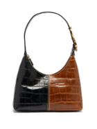 Ladies Bags Staud - Scotty Crocodile-effect Leather Shoulder Bag - Womens - Black Multi