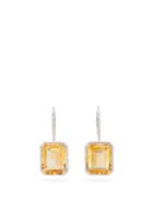 Matchesfashion.com Shay - Diamond, Topaz & 18kt White Gold Earrings - Womens - Yellow Multi