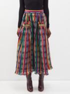Wiggy Kit - Gaucho Tassel-trimmed Hand-loomed Skirt - Womens - Multi