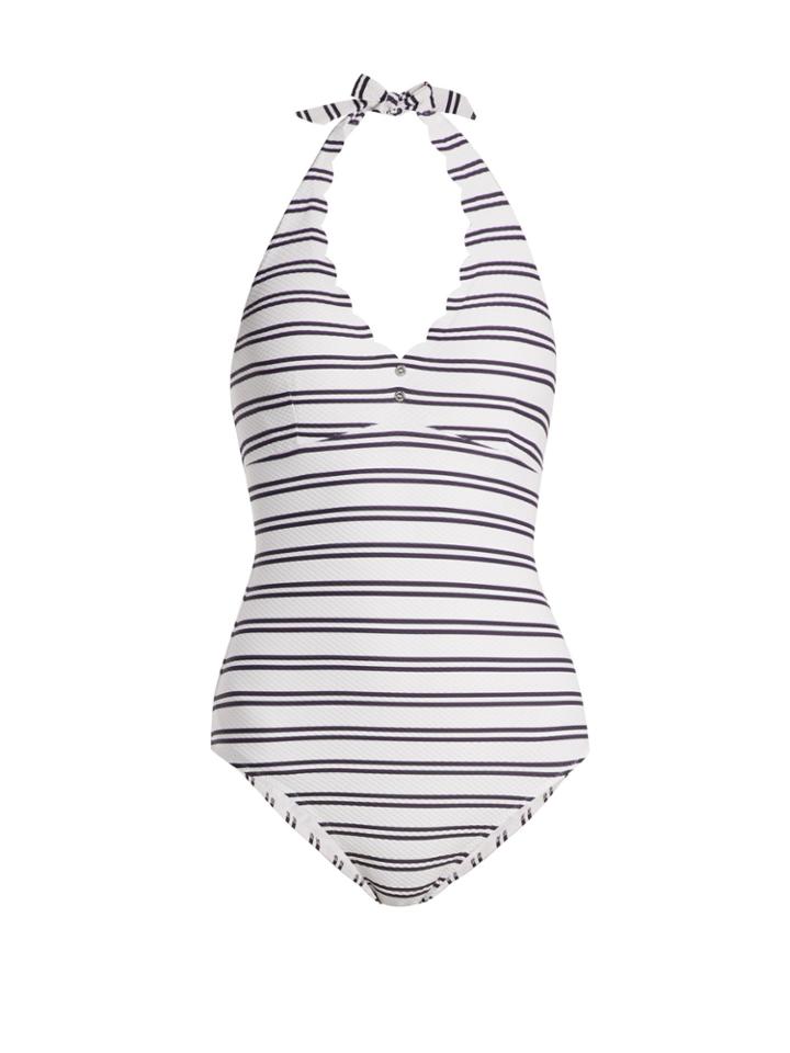 Heidi Klein Bequia Striped Halterneck Swimsuit