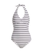 Heidi Klein Bequia Striped Halterneck Swimsuit