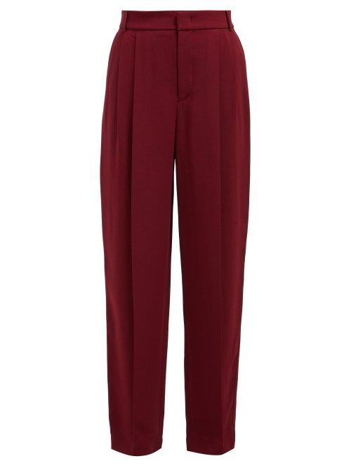 Matchesfashion.com Joseph - Linn High Waisted Tailored Trousers - Womens - Burgundy