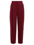 Matchesfashion.com Joseph - Linn High Waisted Tailored Trousers - Womens - Burgundy