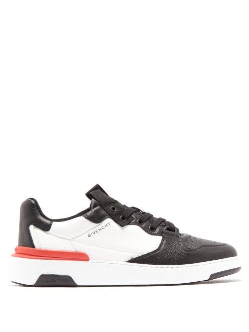 Matchesfashion.com Givenchy - Logo Print Grained Leather Trainers - Mens - Multi