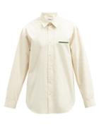 Matchesfashion.com Jil Sander - Never Fade Away-plaque Organic-cotton Shirt - Mens - Cream