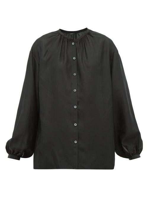 Matchesfashion.com Joseph - Bowell Balloon-sleeved Silk Blouse - Womens - Black