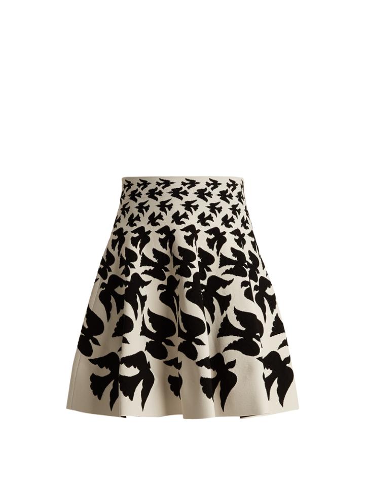 Alexander Mcqueen Doves-intarsia Mini Skirt