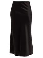 Matchesfashion.com Galvan - Valetta Satin Midi Skirt - Womens - Black