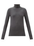 Matchesfashion.com Joseph - Ribbed Roll-neck Sweater - Womens - Dark Grey