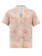 Matchesfashion.com Officine Gnrale - Christelle Palm-print Cotton Shirt - Womens - Light Pink