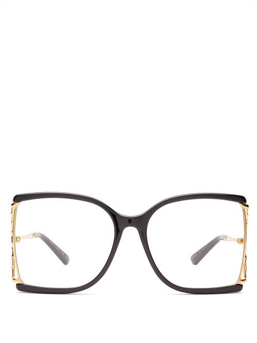 Matchesfashion.com Gucci - Oversized Square Acetate Glasses - Womens - Tortoiseshell