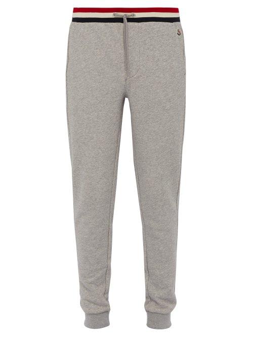 Matchesfashion.com Moncler - Slim Leg Loopback Cotton Track Pants - Mens - Grey