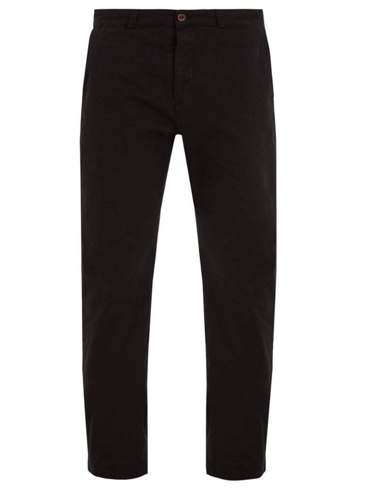 Maison Kitsuné Straight-leg Cotton Chino Trousers