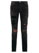 Matchesfashion.com Amiri - Mx1 Printed Distressed Jeans - Mens - Black