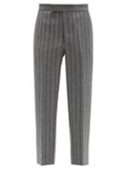 Matchesfashion.com Thom Browne - Striped Wool-flannel Trousers - Mens - Grey
