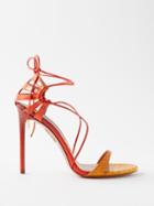 Aquazzura - Bellissima 105 Croc-effect Leather Sandals - Womens - Orange