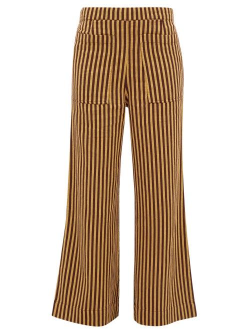 Matchesfashion.com Ace & Jig - Laura Trapeze Weave Cotton Wide Leg Trousers - Womens - Beige Multi