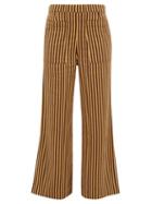 Matchesfashion.com Ace & Jig - Laura Trapeze Weave Cotton Wide Leg Trousers - Womens - Beige Multi