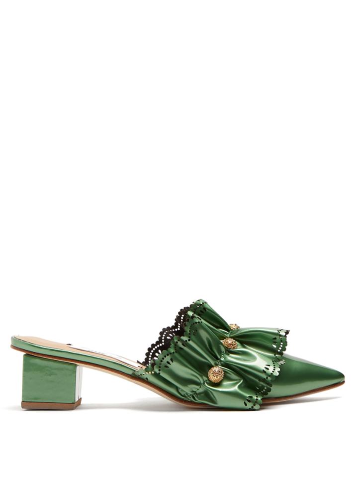 Rue St. Padaria Ruffled Leather Mules