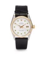 Lizzie Mandler - Vintage Rolex Datejust 35mm Emerald & Gold Watch - Womens - White