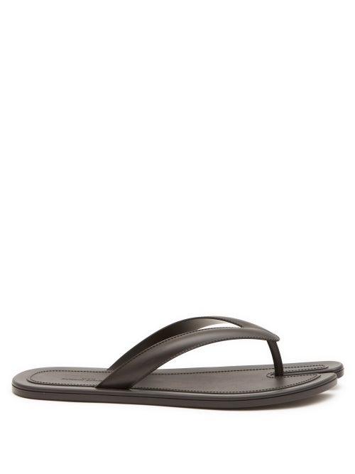 Maison Margiela - Tabi Split-toe Leather Flip Flops - Womens - Black