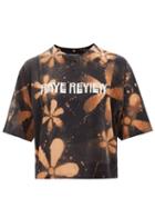 Rave Review - Niki Floral-print Upcycled Cotton T-shirt - Womens - Black Multi