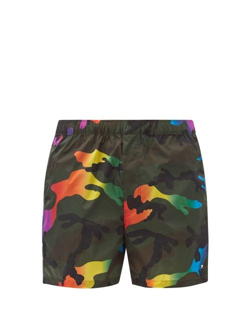 Matchesfashion.com Valentino - Camouflage-print Swim Shorts - Mens - Multi
