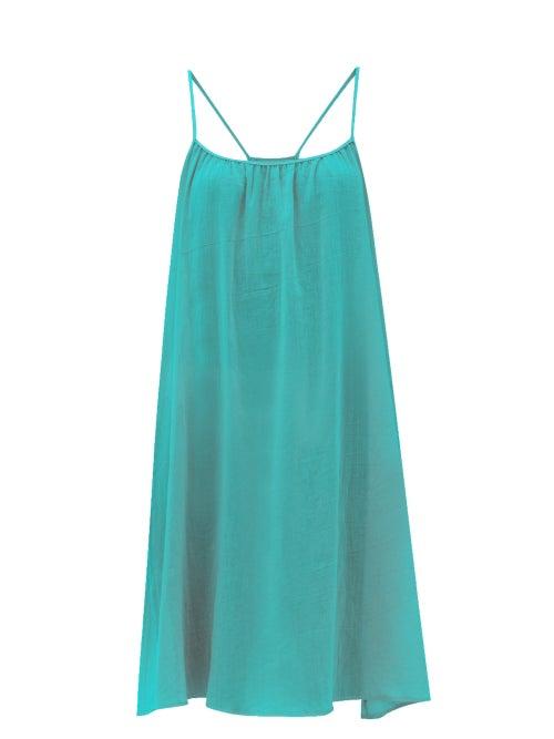 Matchesfashion.com Loup Charmant - Scoop Neck Cotton Poplin Slip Dress - Womens - Blue