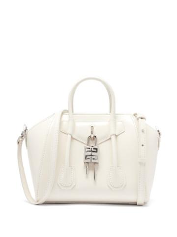 Ladies Bags Givenchy - Antigona Lock Mini Leather Bag - Womens - White