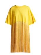 Matchesfashion.com Raey - Fringed Cotton Jersey Dress - Womens - Yellow