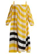 Fendi Wave-print Off-the-shoulder Kaftan